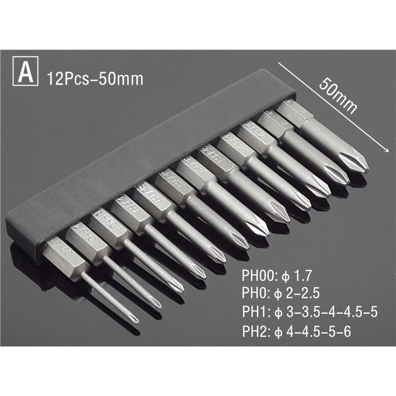 Cheap PH00 PH0 PH1 PH2 Hex Shank Cross Head Screwdriver Phillips Electric Driver Bits Hand Tools