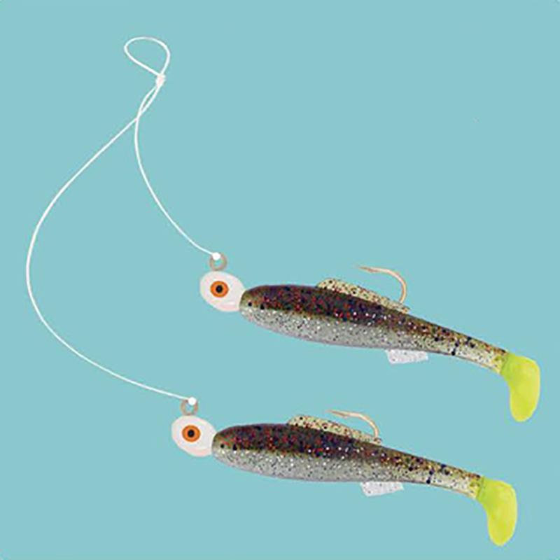Buy 2pcs Fishing Soft Lure Sparkle Beetle Jig Spin Double Rigs