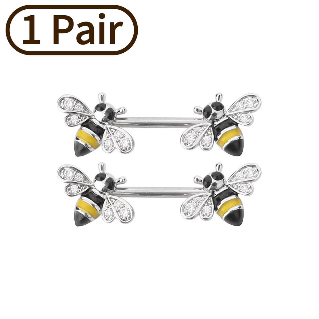 Cheap Bee Piercing Jewelry Nipple Barbell Stainless Steel Nipple Ring