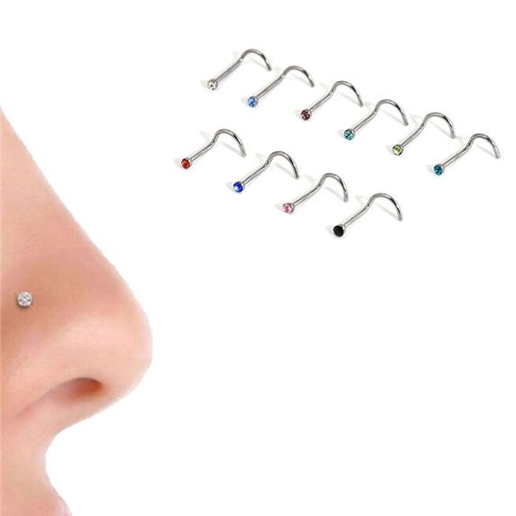 Buy Fashion Women Nose Hooks Nostril Piercings Stud Nose Piercing Stud