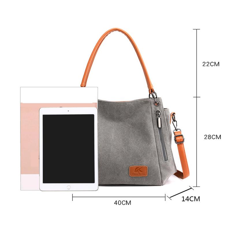 Buy Ladies Canvas Shoulder Bag Fashion Women Bags Solid Crossbody Bag