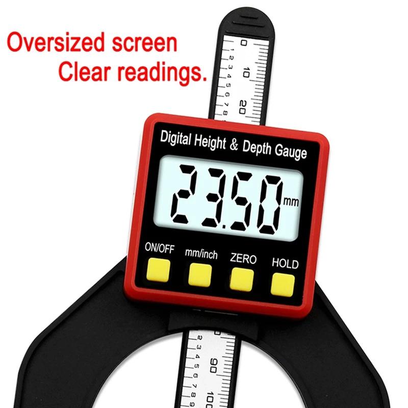 PDTO LCD Digital Height Depth Gauge 80mm Woodworking Altimeter Ruler Caliper Toolbuy at a low