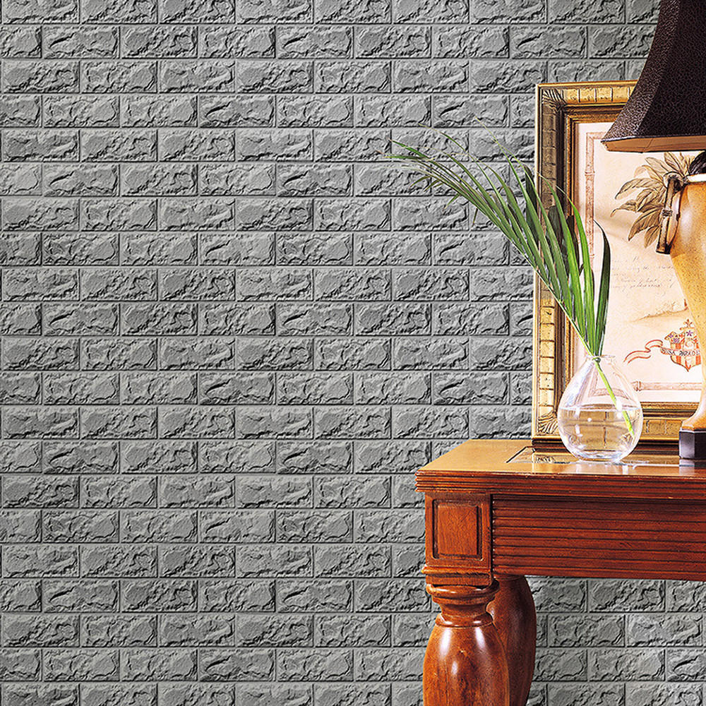 Buy New PE Foam 3D Wallpaper DIY Wall Stickers Decor Embossed Brick