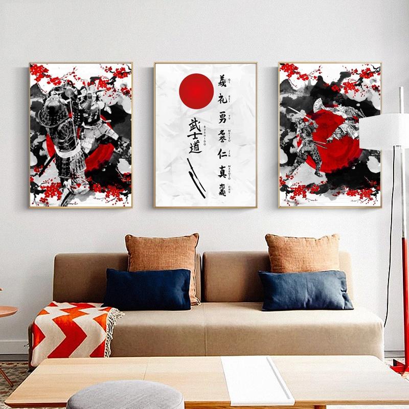 Japanese Print Set of 4 * Samurai Print * Japanese Poster * Asian Art