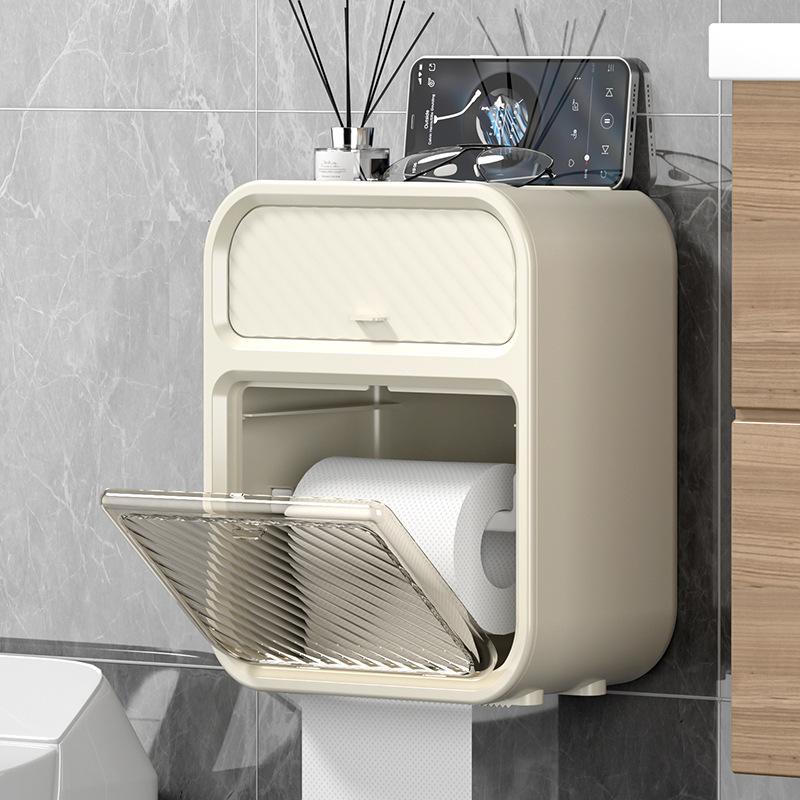 Cheap Toilet Roll Holder Wall Mounted Toilet Paper Holder Waterproof Tissue Box Bathroom