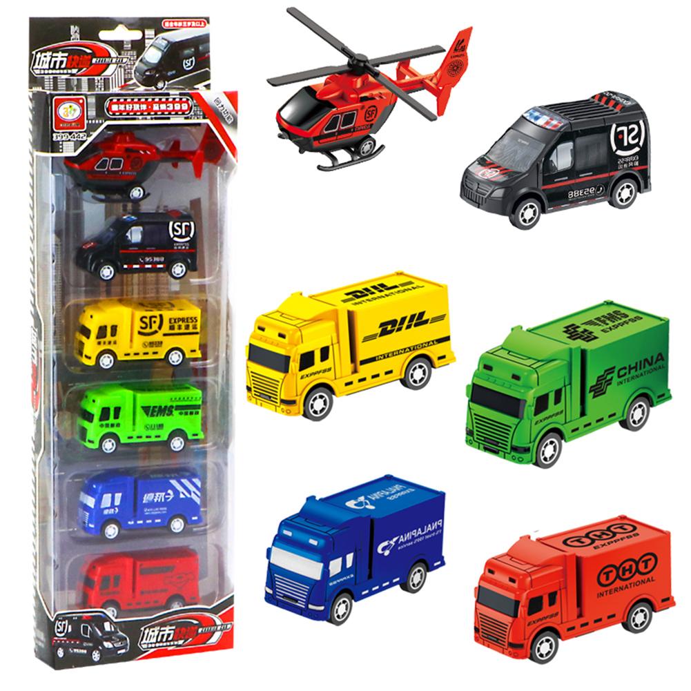 Buy 6pcs Inertia Fun Engineering Car Set Army Vehicle Model Toy (City