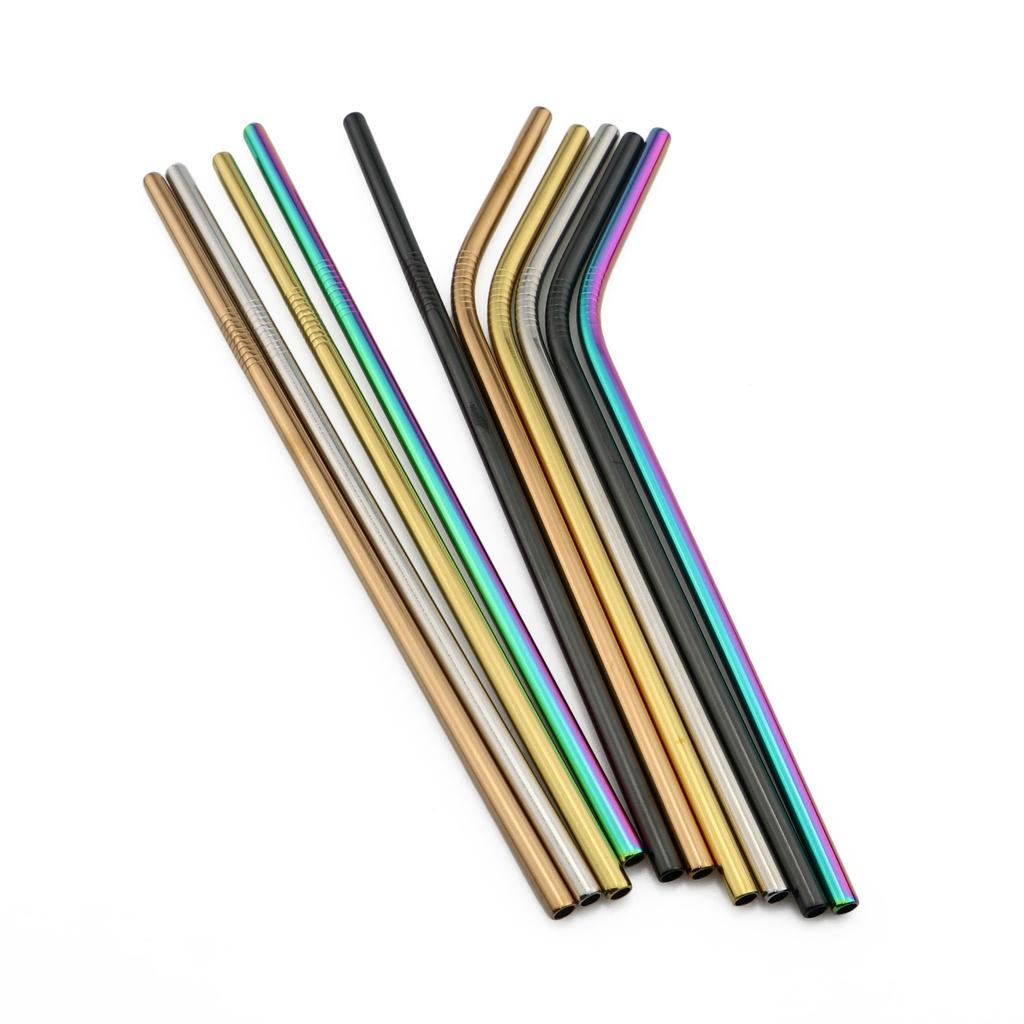 Buy 1/2/4Pcs Reusable Metal Drinking Straw 304 Stainless Steel Metal