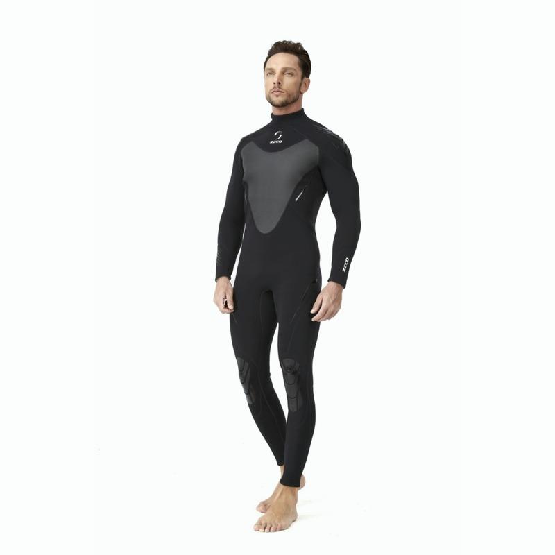 3mm Neoprene Black Wetsuit for Mens Full Length Front Zipper Diving
