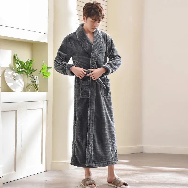 Satın alın Vneck Cashmere Couple Bathrobes Men Pajamas Winter Warm