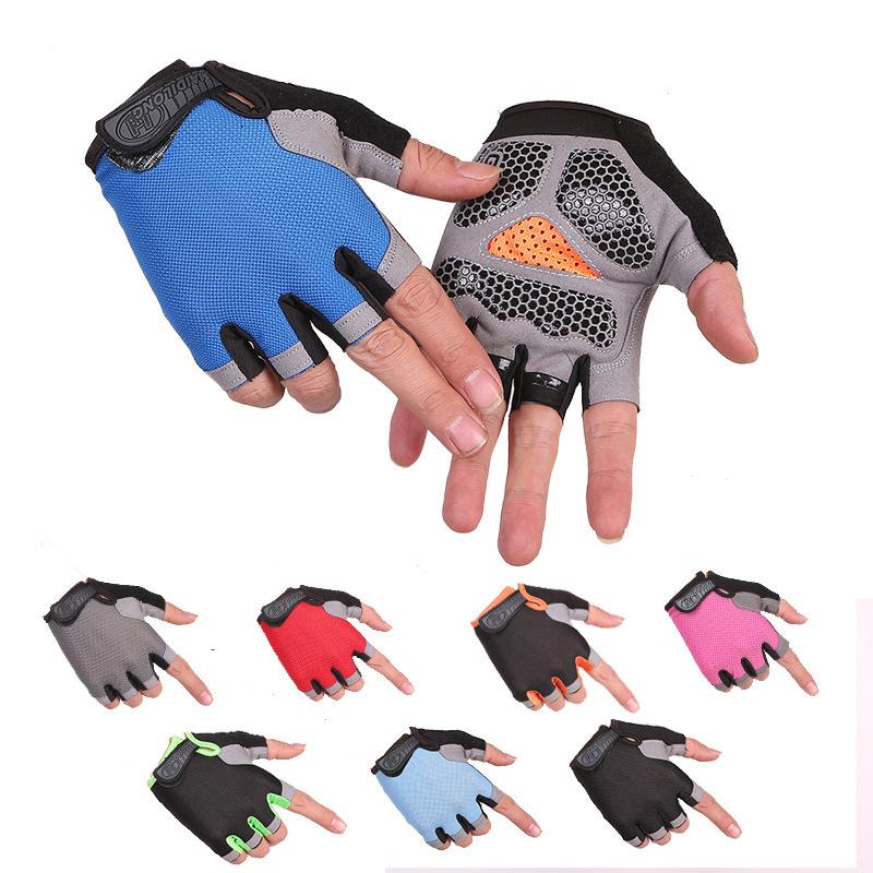 Cheap Sports Halffinger Gloves Men and Women Nonslip Breathable