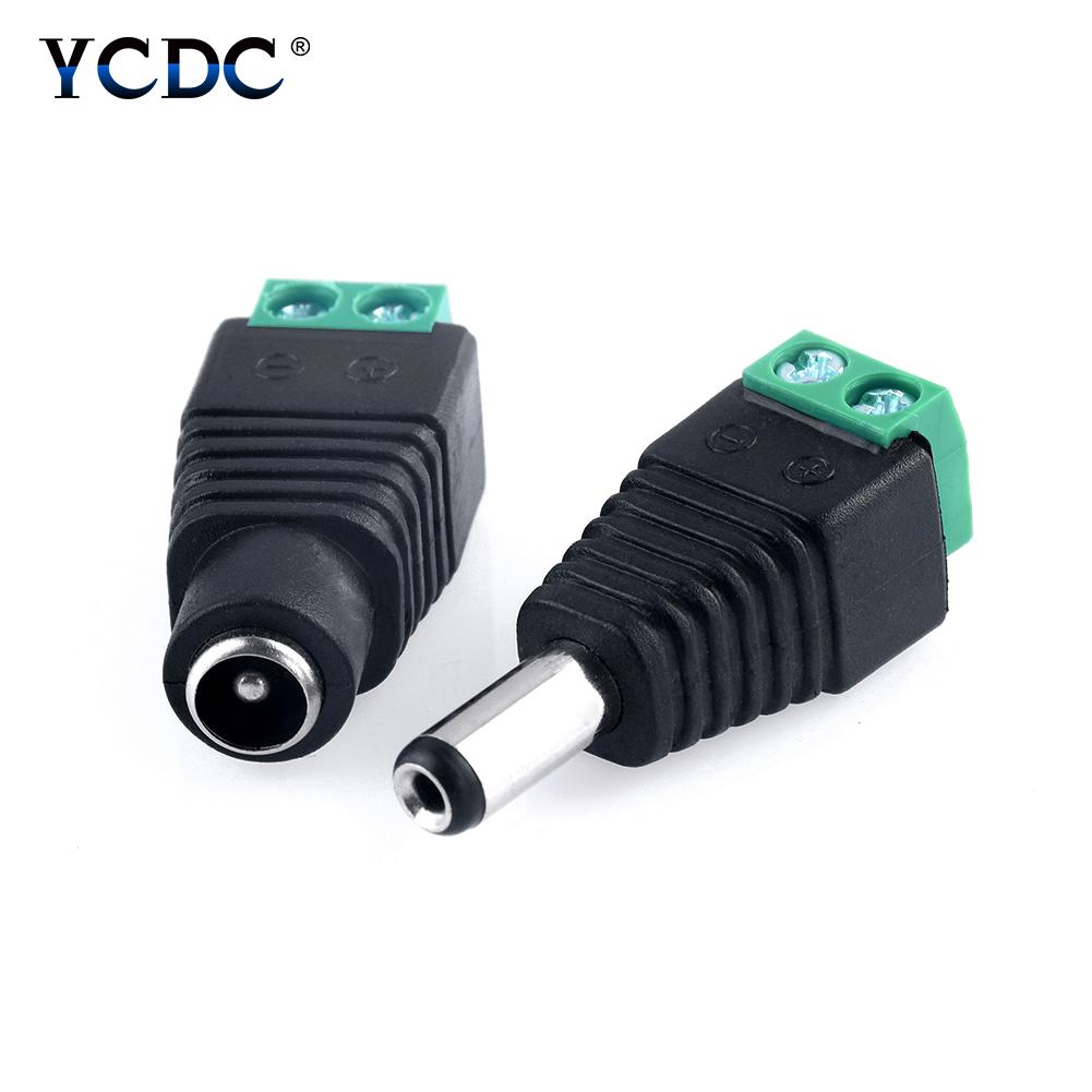 10x 2.1x5.5mm Male Plug Female Socket Panel Mount Jack DC Connector