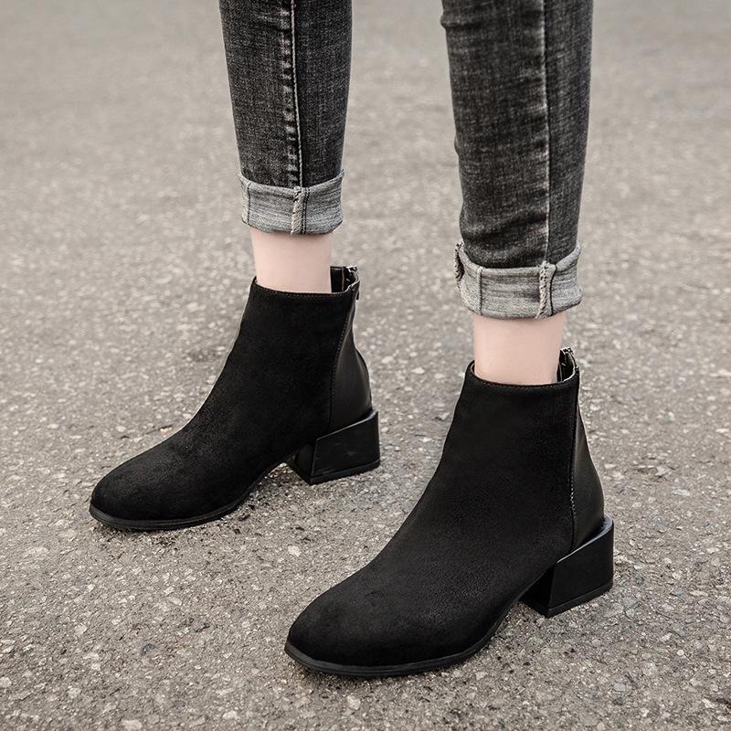 Cheap Women's shoes fashion booties suede thick with Martin boots