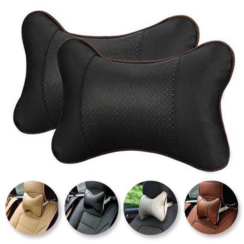 Buy Car Seat Neck Pillow Car Neck Pillow Auto Head Neck Rest Relief Headrest Cushion PU Leather