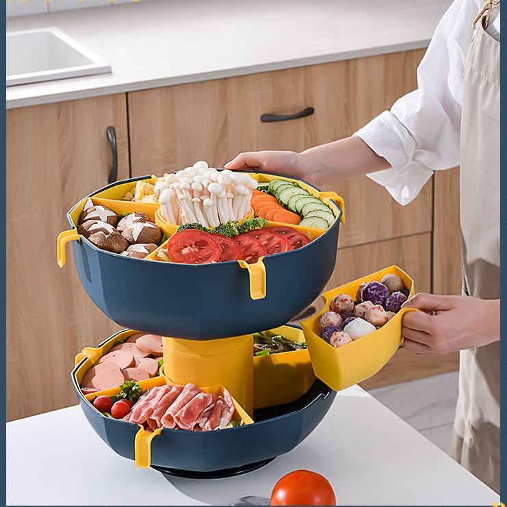 Buy New Rotating Hot Pot Dish Multifunctional MultiGrid Basket
