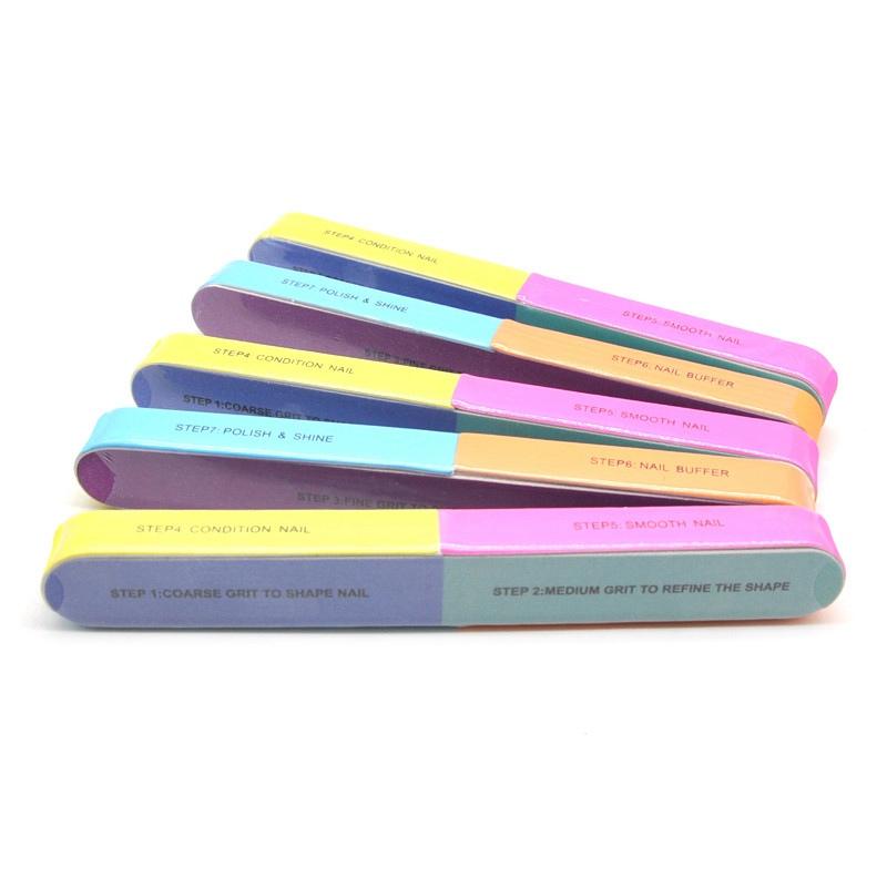 Acquista 7 Side Sand Shine Kit Nail File Polishing File Sponge Rubbing
