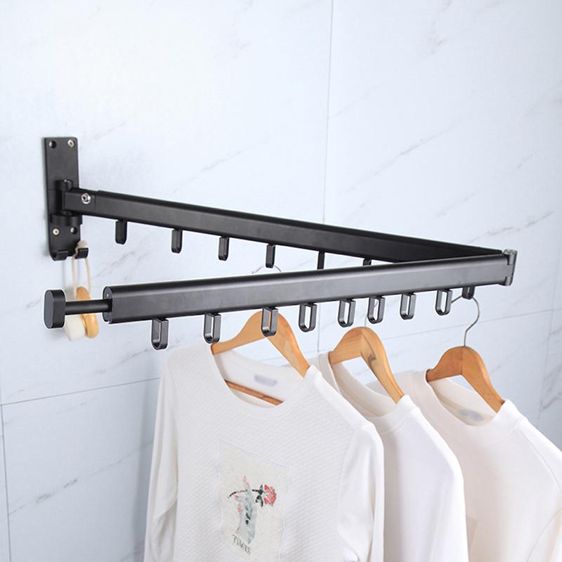 Buy Folding Clothes Hanger Wall Mount Retractable Cloth Drying Rack