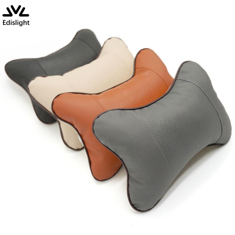 Buy Auto Neck Pillow Leather Car Headrest Neck Rest for Car Seat