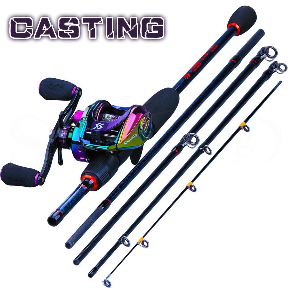 Buy SOUGAYILANG Fishing Rod Combos 5 Sections Spinning Casting Fishing