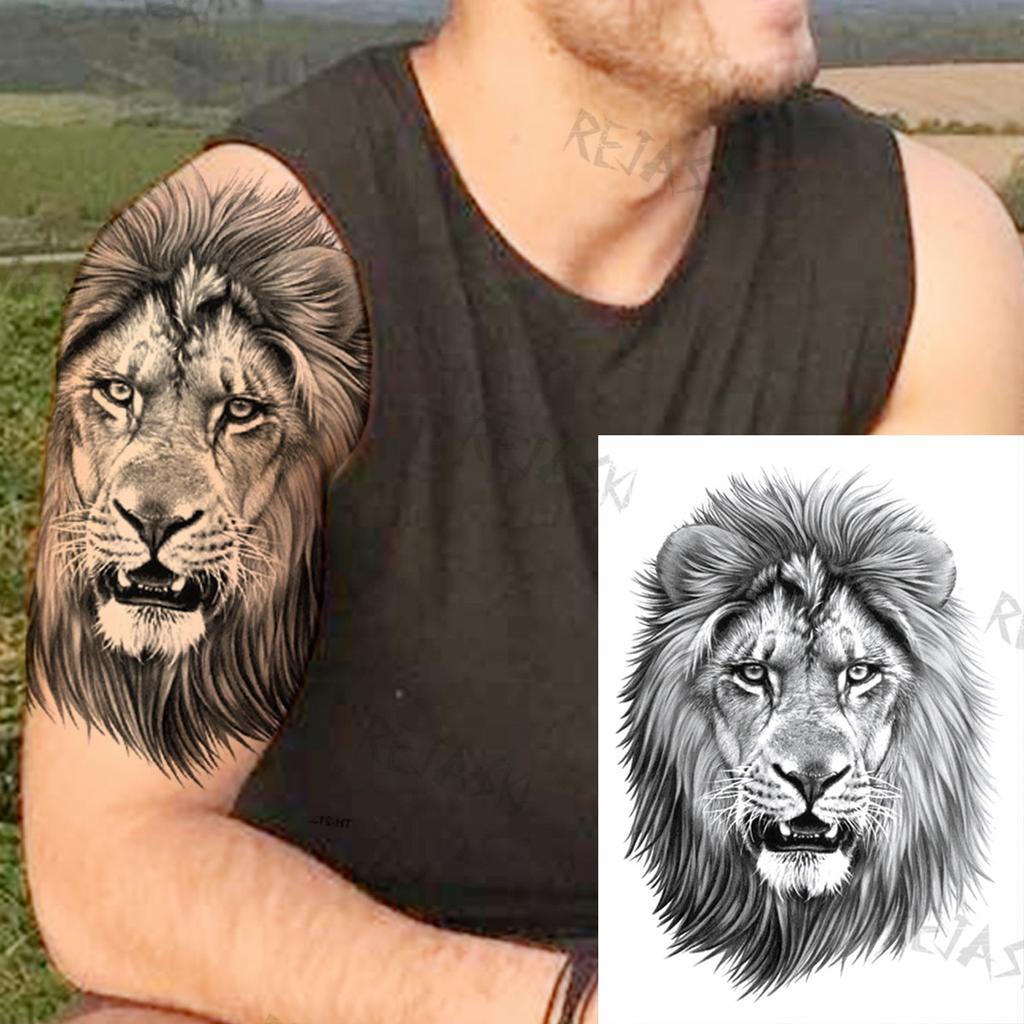 Buy Pencil Sketch Lion Peony Temporary Tattoos For Women Men Realistic Tiger Dahlia Flora Fake Tattoo Sticker Sexy Arm Chest Tatoos At Affordable Prices — Free Shipping, Real Reviews With Photos — Joom 1024_x_1024_jpg