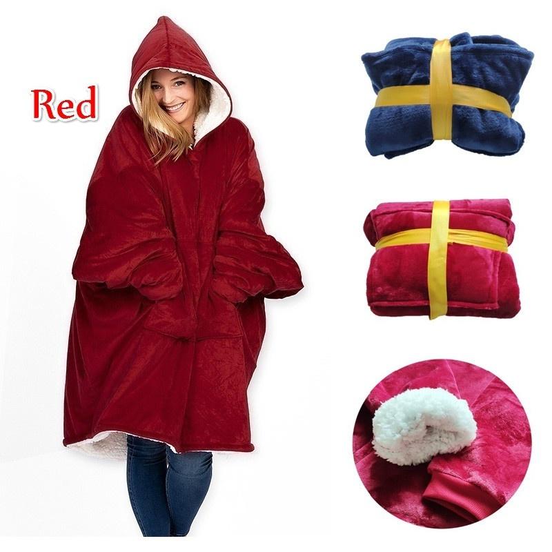 Cheap Fleece Hoodie Blanket for Women Oversize Hoodie Sweatshirt Comfy