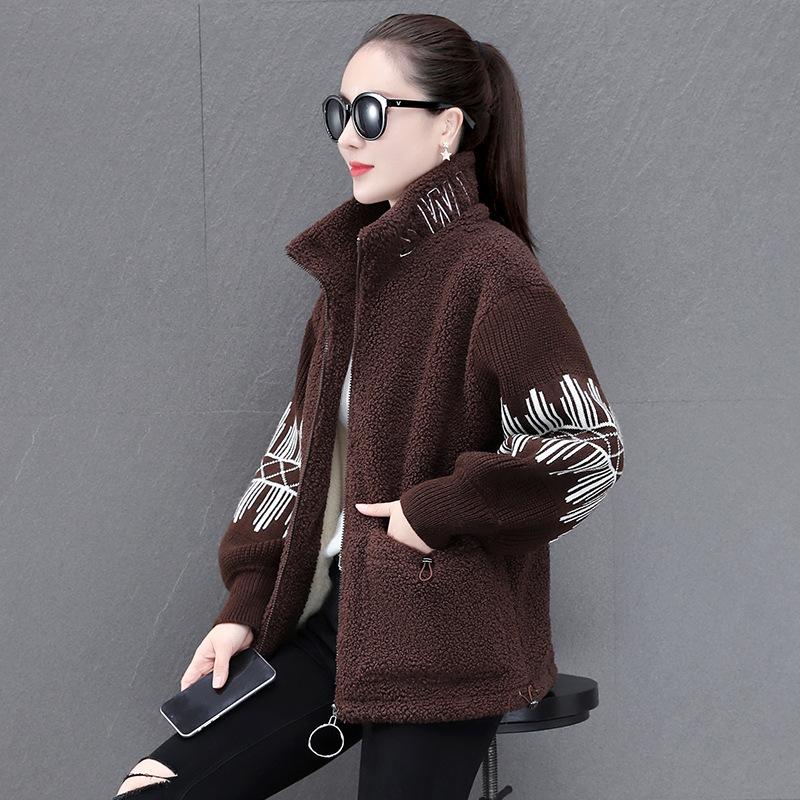 Buy Ladies Autumn and Winter Plus Velvet Thick Lamb Fleece Jacket Loose