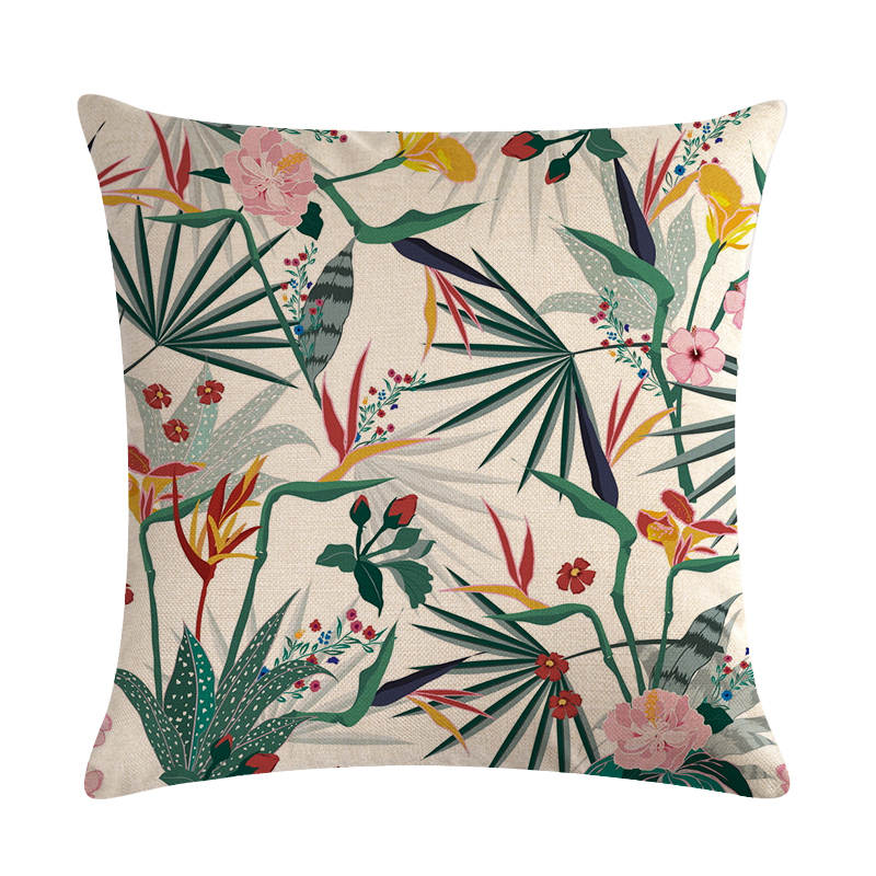 Modern Decorative Pillows Cases Floral Cushion Cover Home Decor Blue