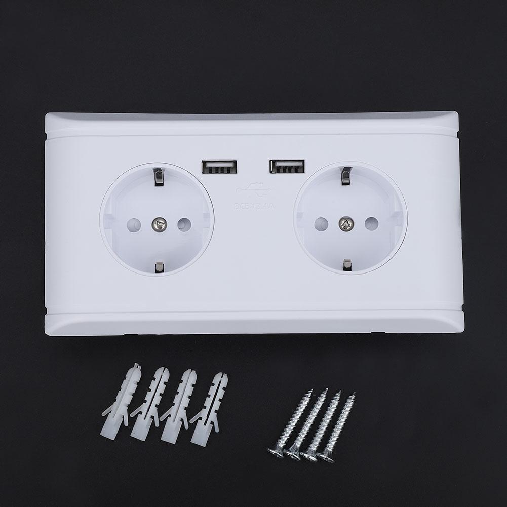 Buy MultiFunctional EU Plug Wall Power Outlet Socket with Dual USB