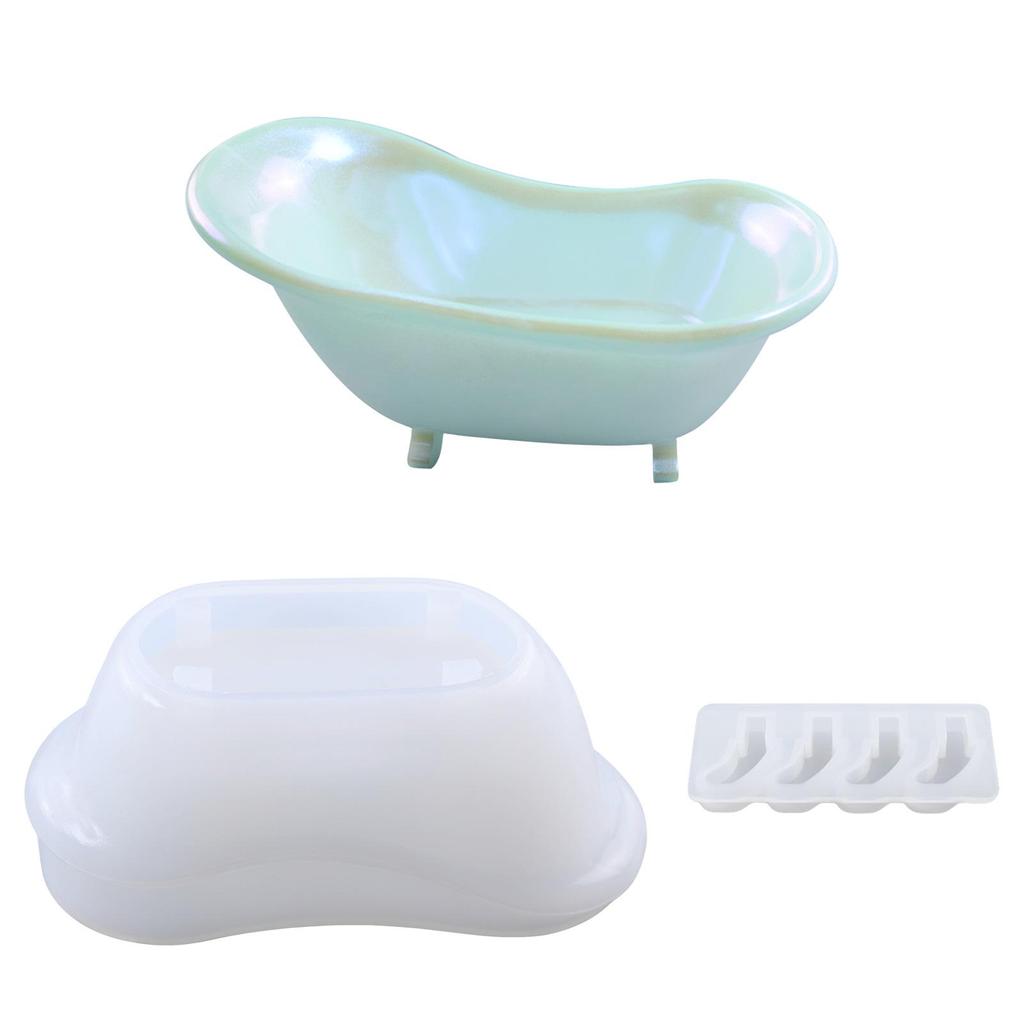 Buy Soap Dish Silicone Mold Bathtub Shape Silicone Mould for Resin