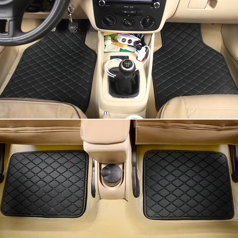 Buy 4PCS Car Floor Mats Waterproof Skidproof Floor Carpet PU Leather