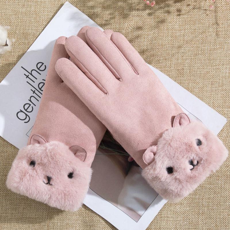 Buy Winter Touch Screen Gloves Women Cute Cashmere Double Thick Plush