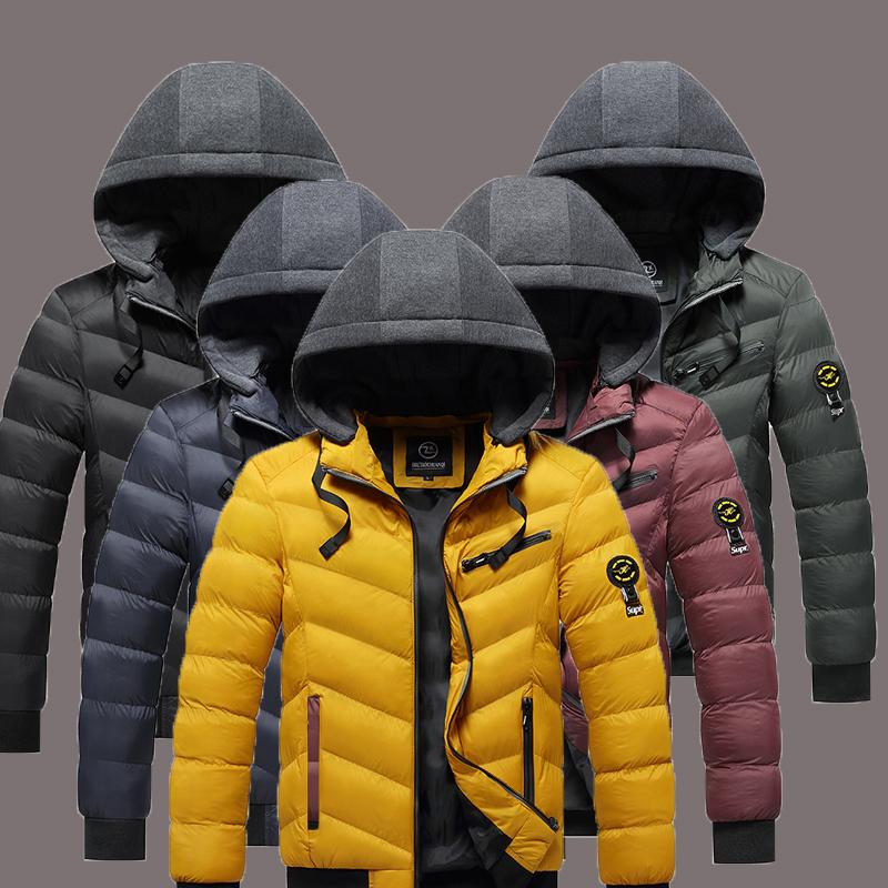 Buy 2021 Autumn and Winter Men's Waterproof Padded Jacket Hooded