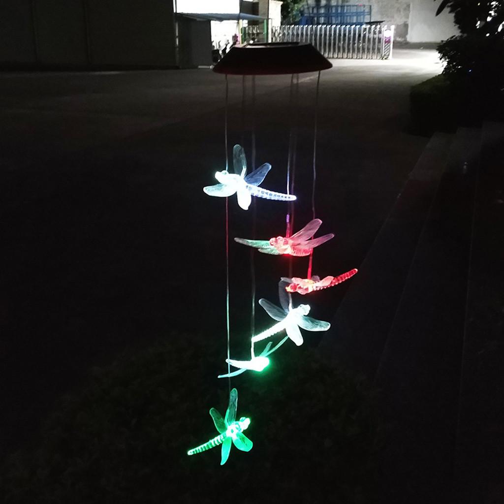 Buy LED Solar Powered Dragonfly Wind Chimes Light Home Garden Hanging