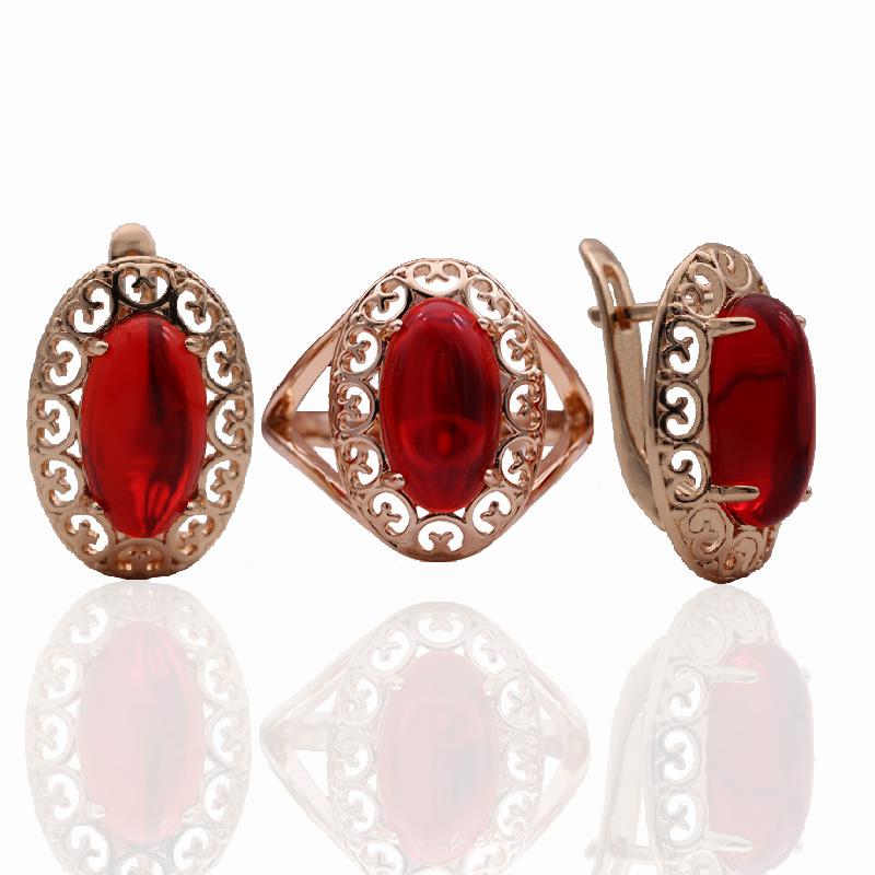 Cheap PATAYA Red Artificial Zircon Wax Inlay Set Women Luxury Wedding