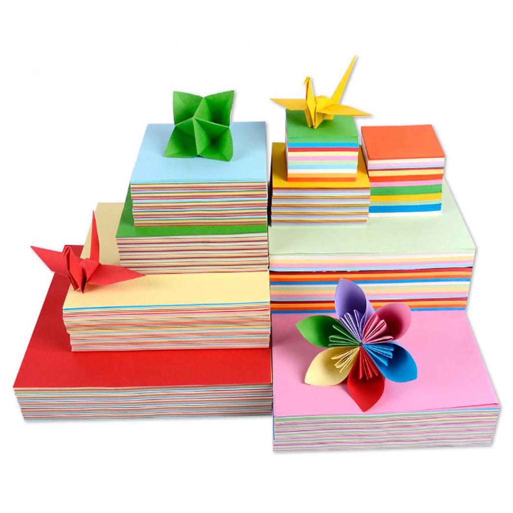 Buy 100Pcs Square Origami Paper Double Sided Coloured DIY Folded