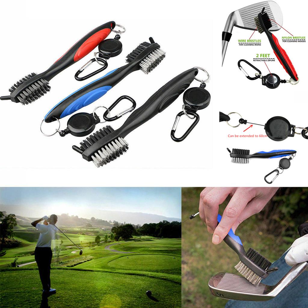 Golf Club Cleaning Brush & Groove Cleaner With Retractable Reel uygun