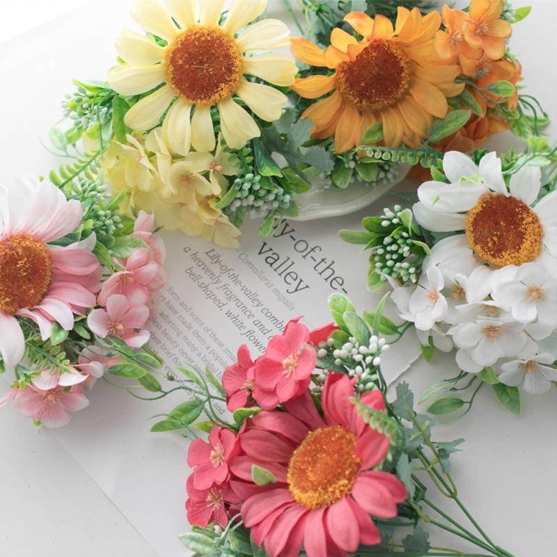 Buy 1 Bunch Of Lovely Sunflower Artificial Flower Home Garden Party