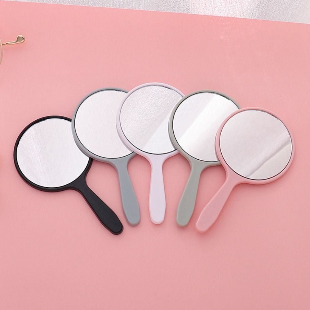 Buy 4Pcs Glass Makeup Mirror 5Colors Single Handle Mirror Compact