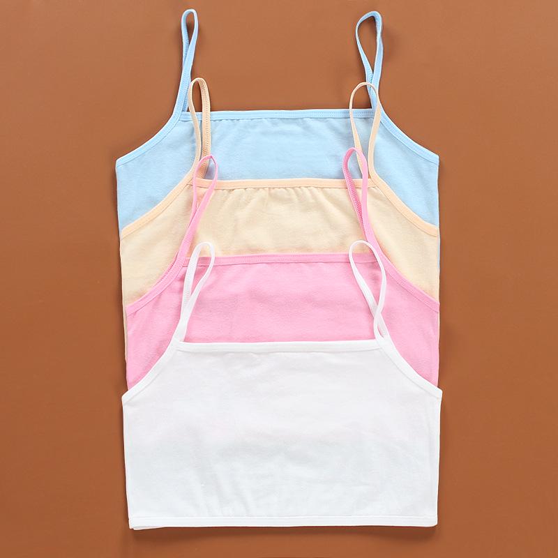Cheap 3Pc/lot Kids Underwear Cotton Girls Tank Top Candy Color