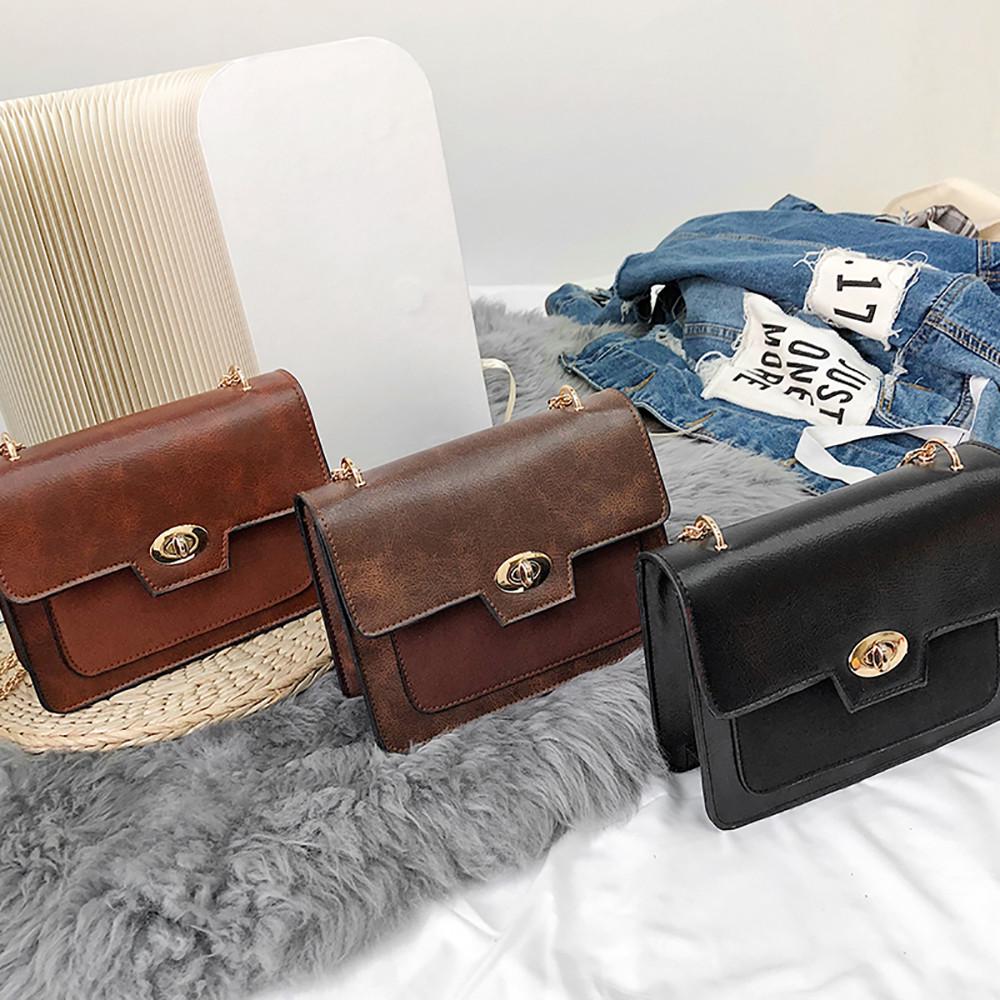 Buy Women Vintage Messenger Bag Chain One Shoulder Square Bag at
