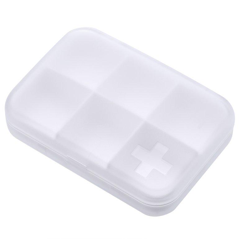 HBody Tiny Clear Pill Box Portable Travel Vitamin Case Storage