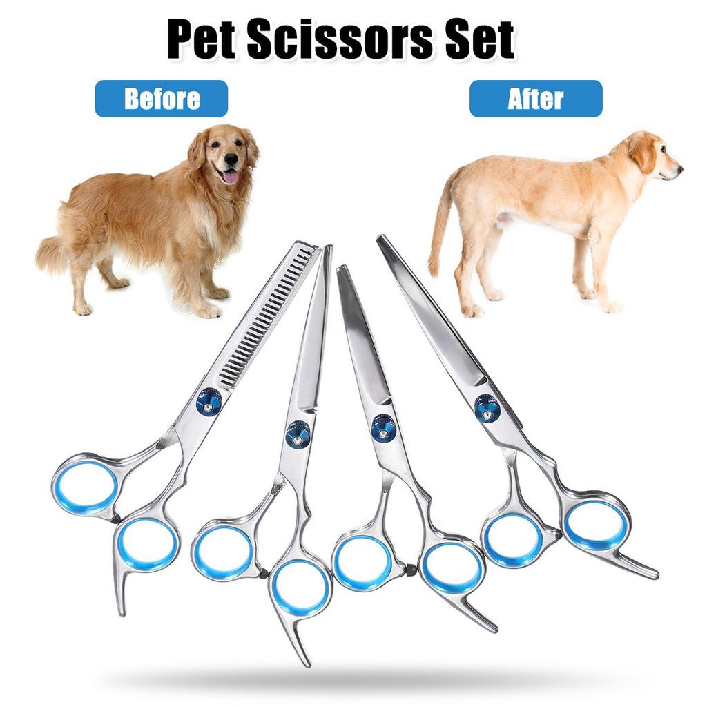 Buy Professional Pet Scissors Set Stainless Steel Sharp Edge Dog Cat