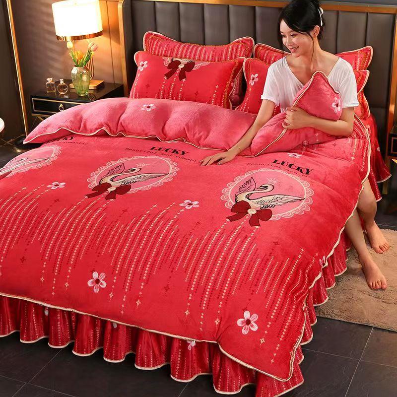 Cheap King Size/Queen Size/Twin Size Sheet Quilt Cover Pillowcase Four