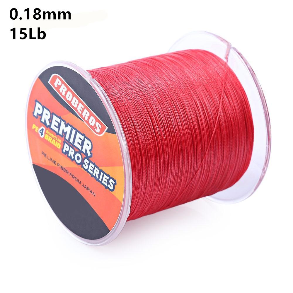 300/500M 15LB 0.18mm Durable Colorful PE 4 Strands Monofilament Braided
