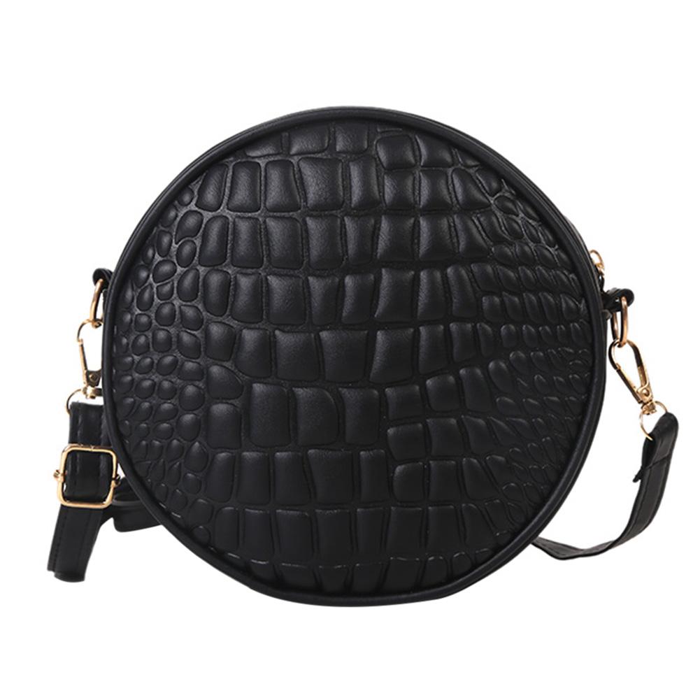 Buy Round Crossbody Bags Women Alligator Leather Circle Shoulder Purse (Black) so at affordable