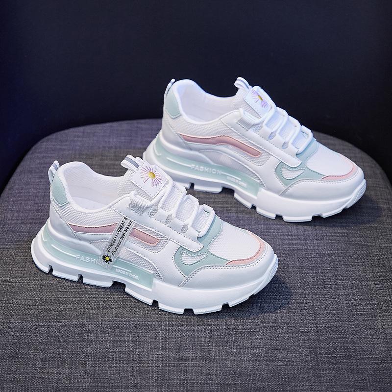 Buy White Women's Shoes Summer Breathable Mesh Sports Shoes Women Platform Sneakers Non Slip