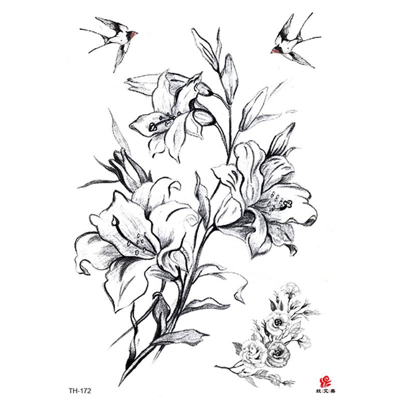 Schizzo Tatuaggi Floreali Tatuaggio Braccio Dipinto A Mano Nero E Bianco Impermeabile Fiore Braccio Tatuaggi Adesivi Tatuaggio Acquista In Modo Economico — Spedizione Gratuita, Recensioni Reali Con Foto — Joom 800_x_800_jpg
