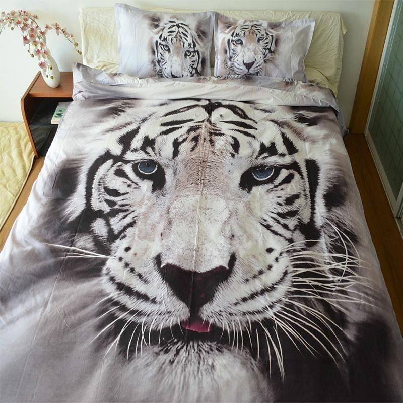 White Tiger Queen Bed Set Hanaposy