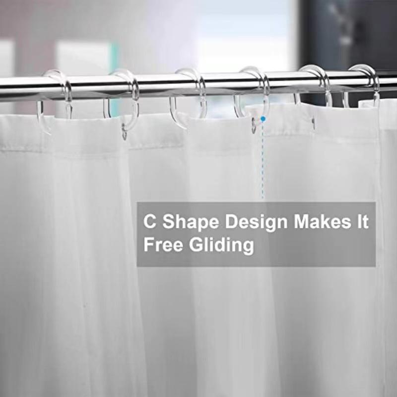 Buy 24PCS Plastic Shower Curtain Ring Hook Shower Curtain Hook Shower