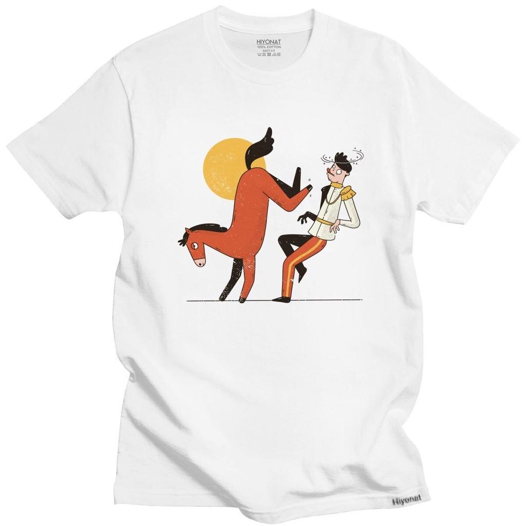 Cheap Funny Horse Riding Shirts Short Personality Tshirt Men Sleeves