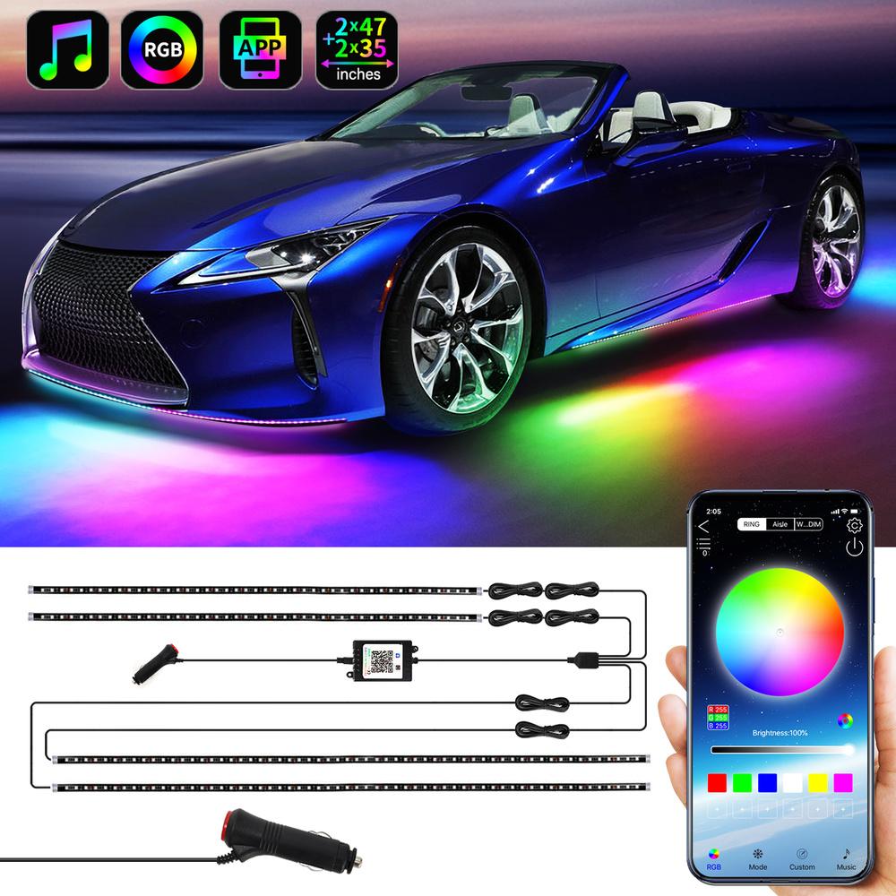 Buy 4Style 12V Car Underglow Neon Accent LED Strip Lights App Control RGB Auto Exterior